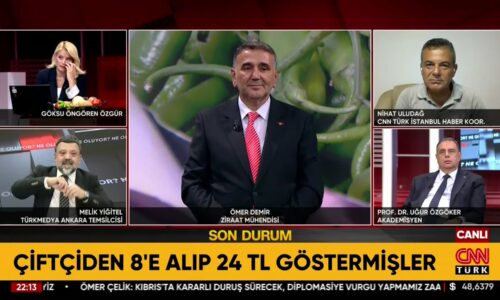REVAK Başkanı Prof. Dr. Uğur Özgöker KARTELLERİN YAŞ MEYVE VE SEBZE FİYATLARINI ANLAŞARAK FAHİŞ ARTIRMALARI SONUCU TÜKETİCİLERİ İSTİSTİSMAR ETTİĞİNİ DEVLETİN İLGİLİ KURUMLARININ DERHAL MÜDAHELE ETMESİ GEREKTİĞİNİ CNNTÜRK’TE İFADE ETTİ